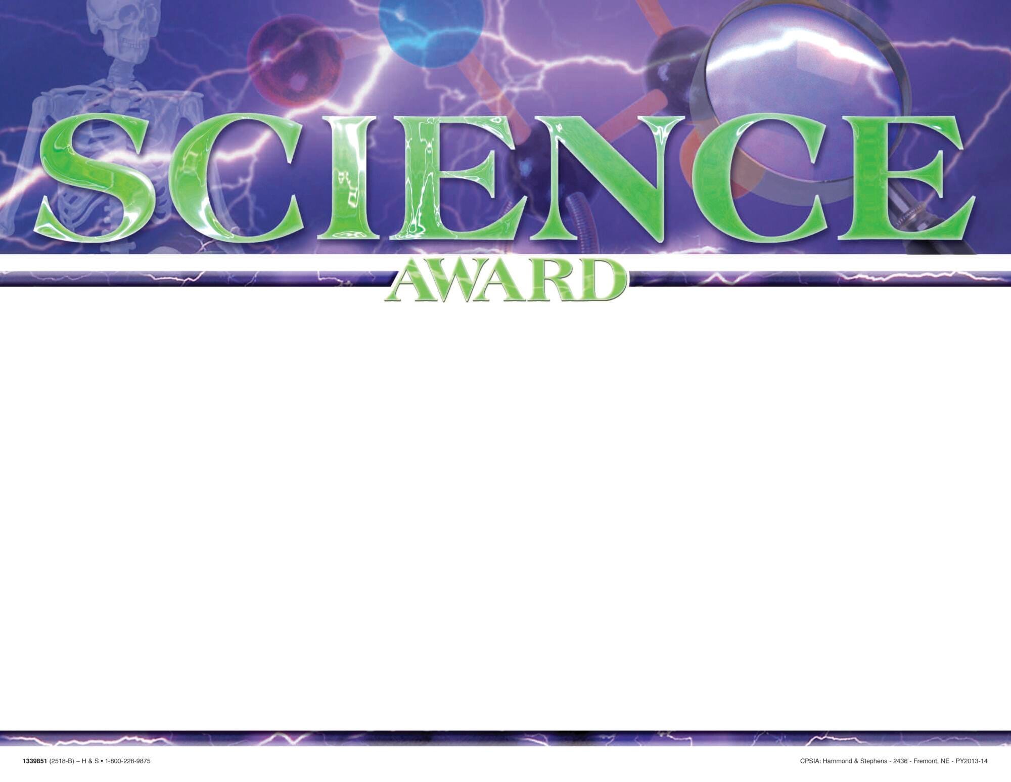 AWARD RECOGNITION SCIENCE BLANK 8-1/2 X 11 PACK OF 25