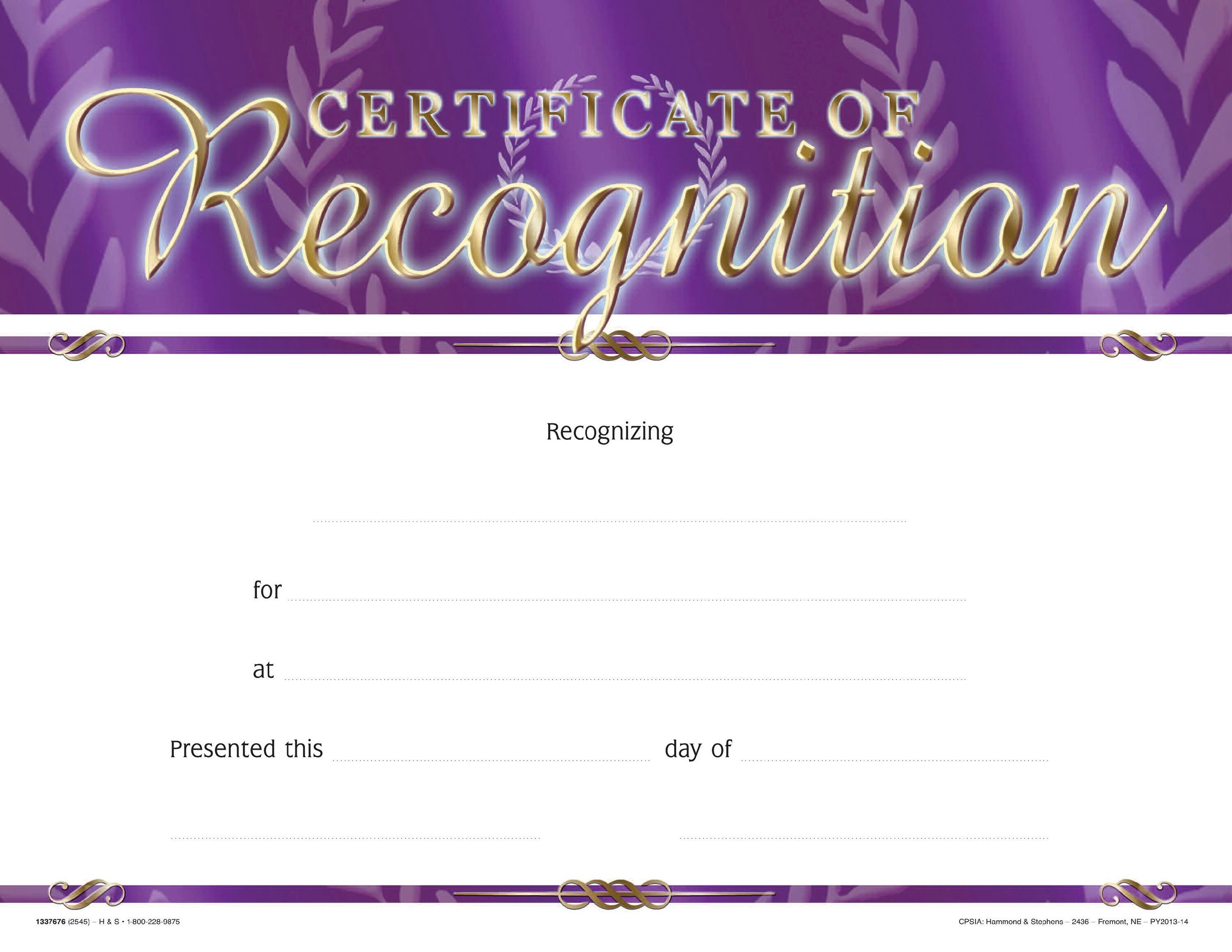 AWARD RECOGNITION RECOGNITION 8-1/2 X 11 PACK OF 25
