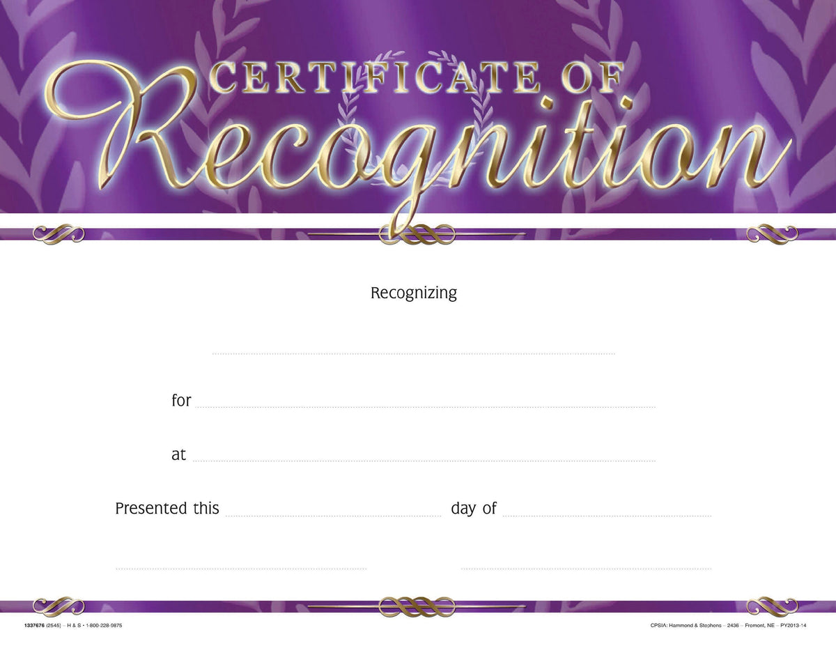 AWARD RECOGNITION RECOGNITION 8-1/2 X 11 PACK OF 25