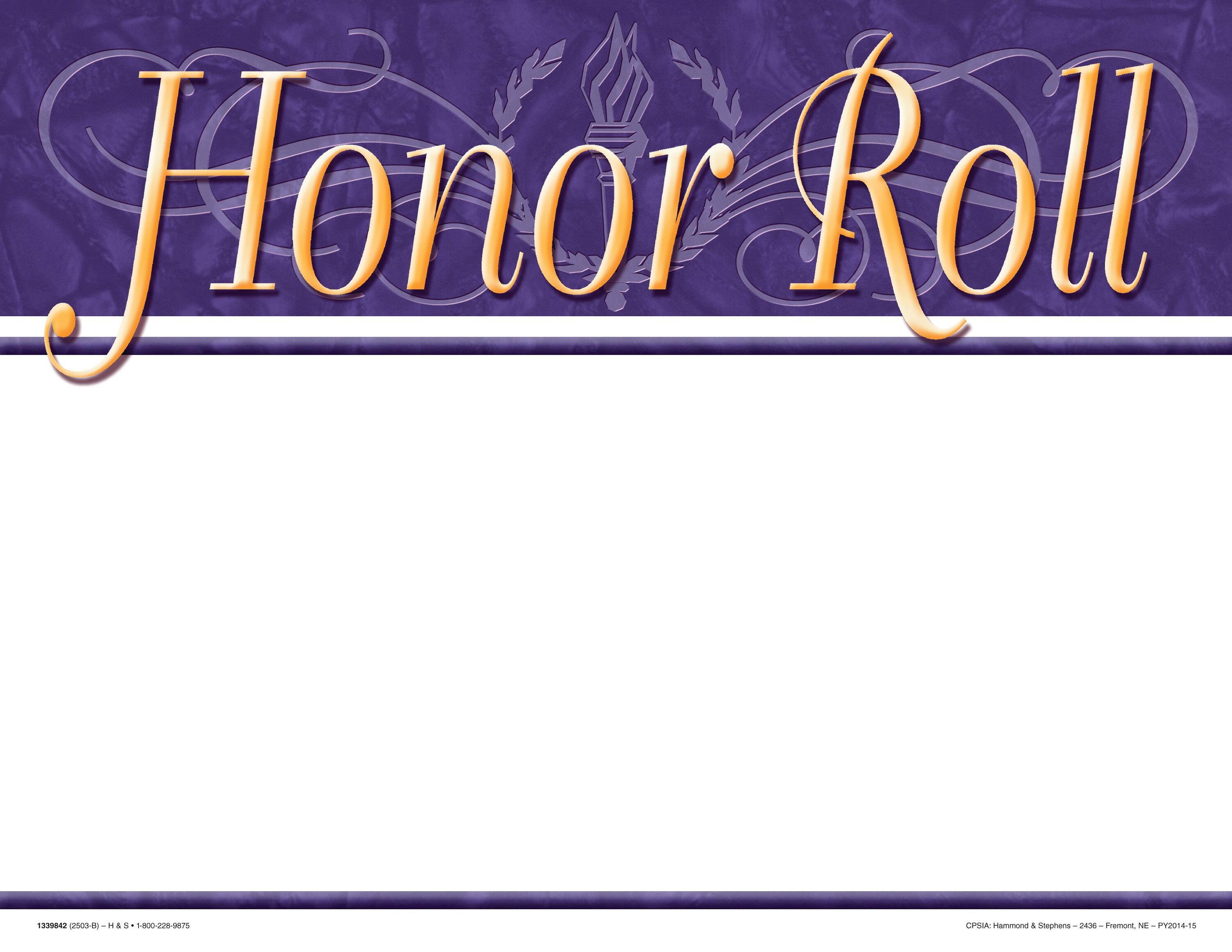 AWARD RECOGNITION HONOR ROLL BLANK 8-1/2 X 11 PACK OF 25