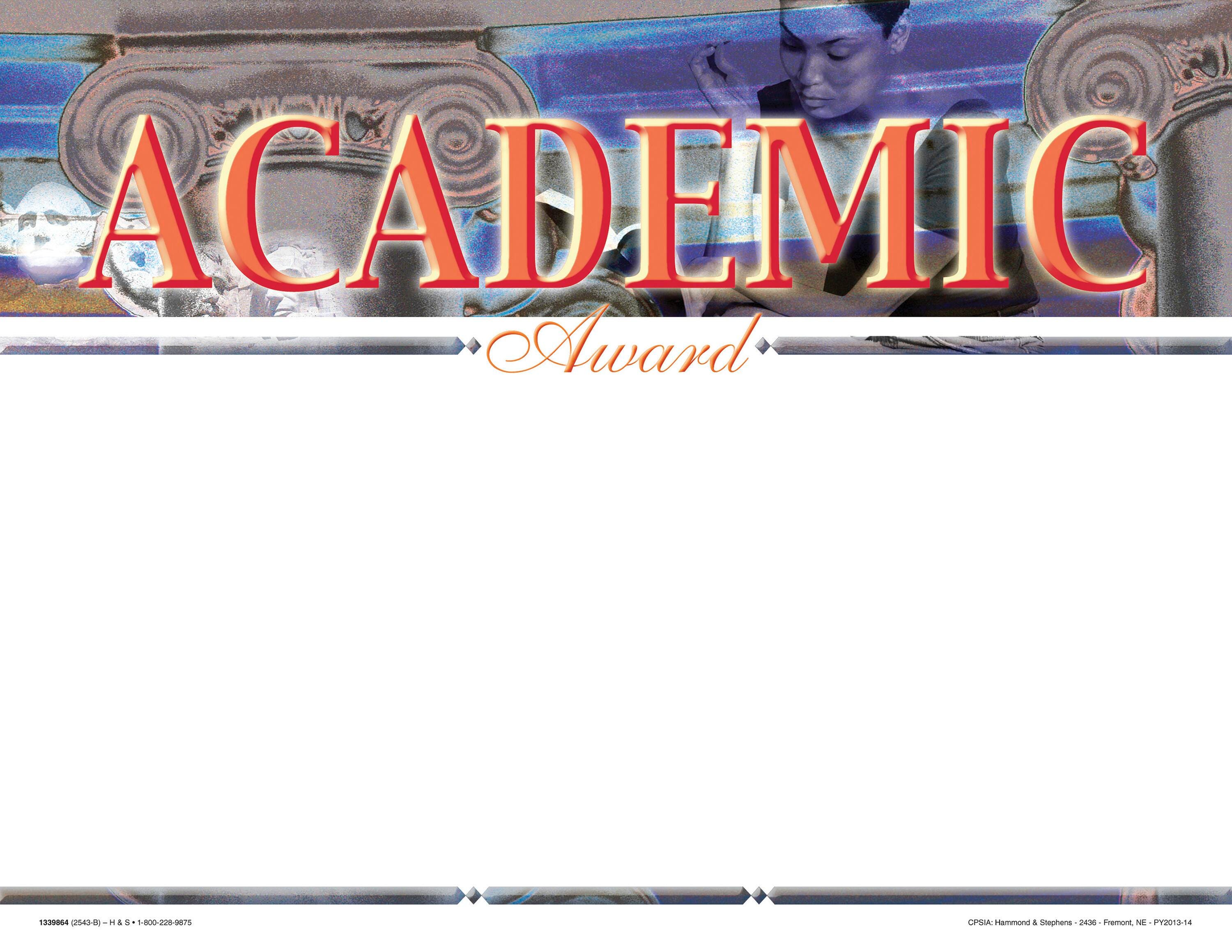 AWARD RECOGNITION ACADEMIC BLANK 8-1/2 X 11 PACK OF 25