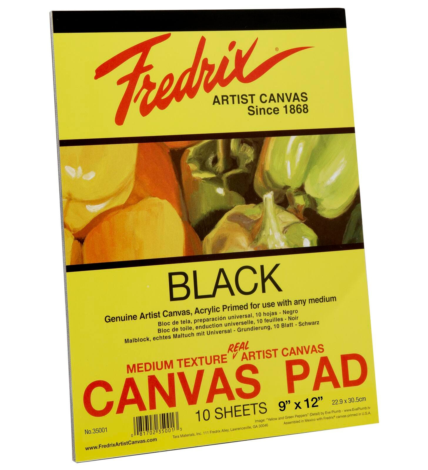 CANVAS PAD BLACK FREDRIX 9X12