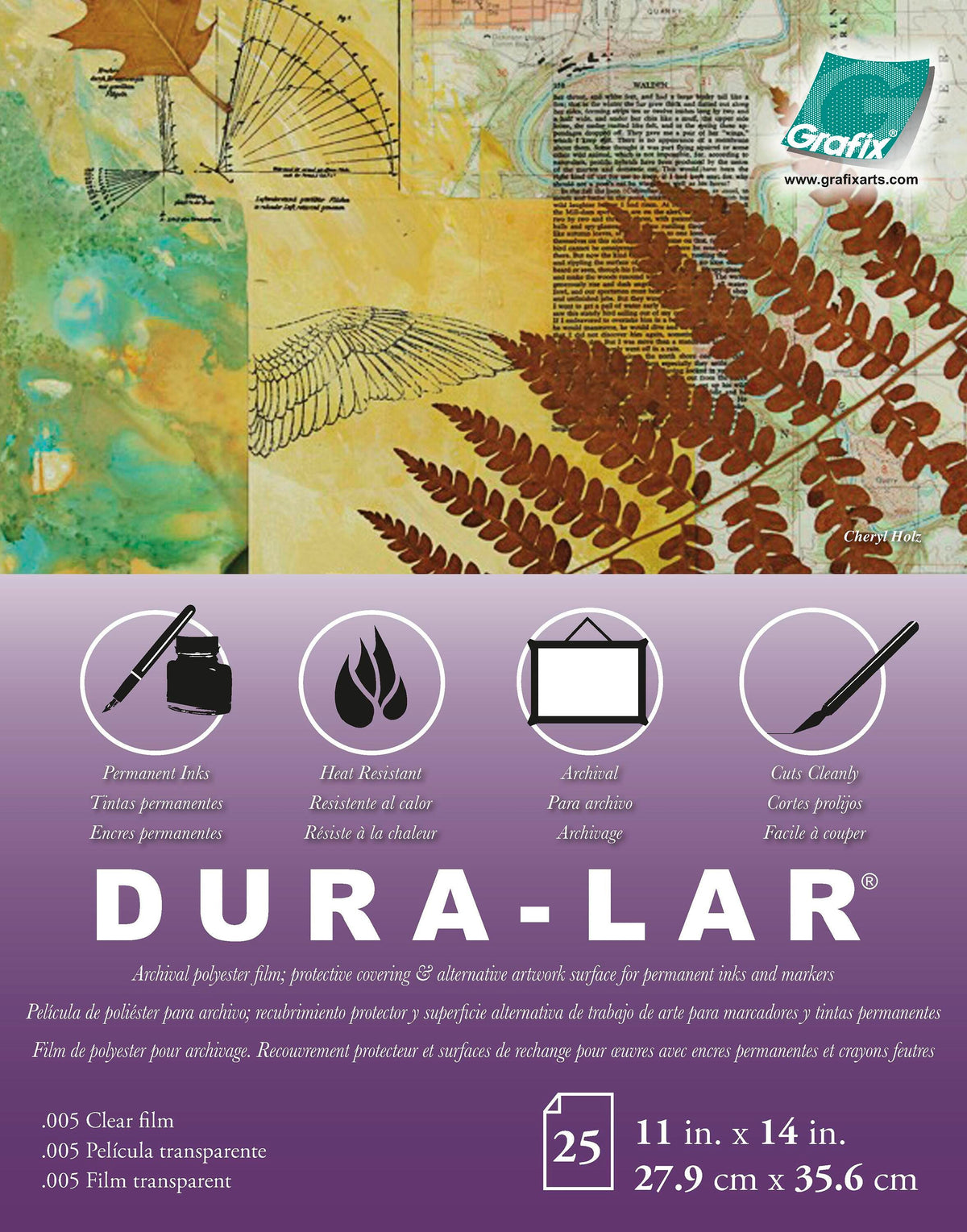 FILM DURA-LAR PAD .005 TRANSPARENT 11X14 IN 25 SHEETS