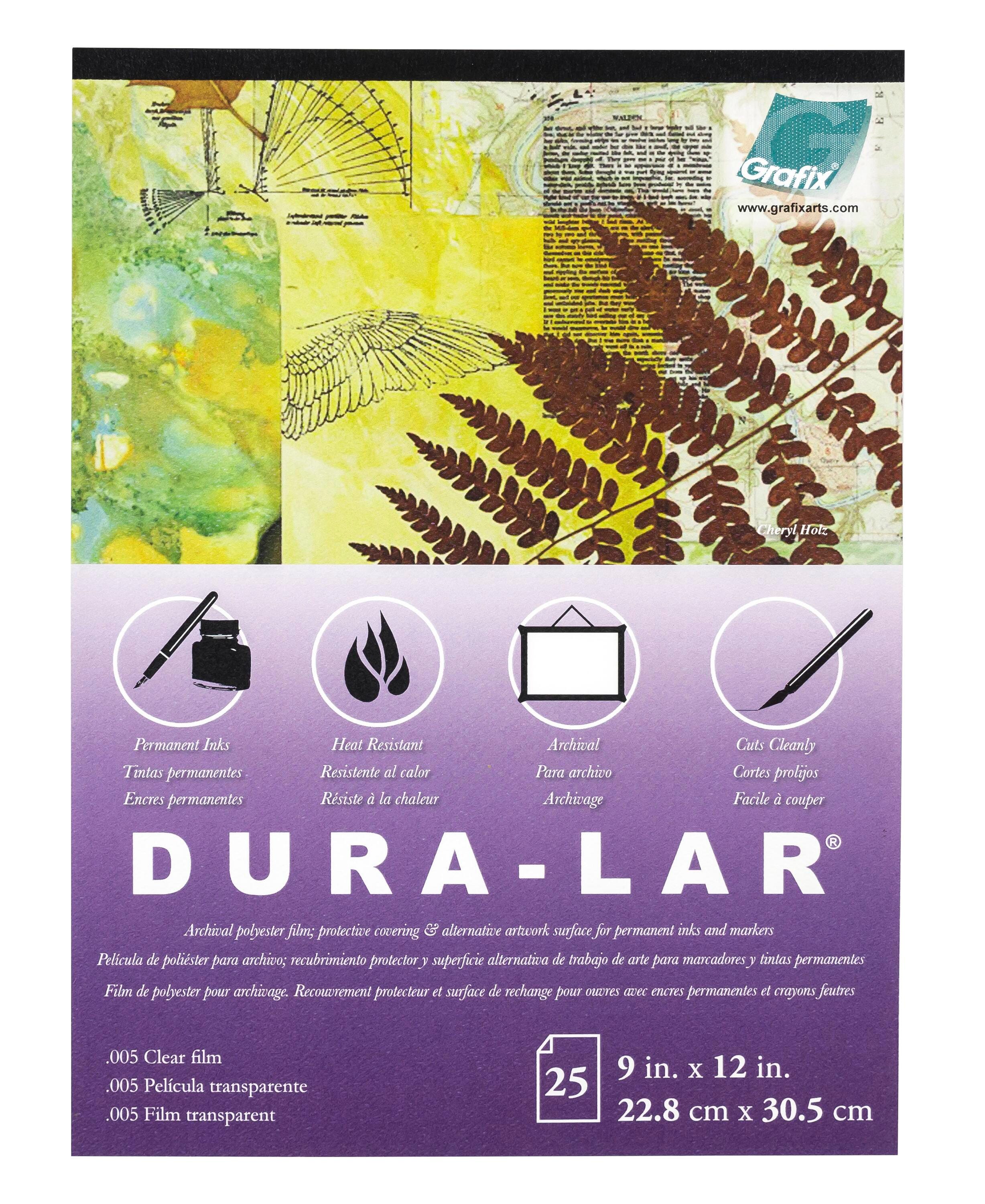 FILM DURA-LAR PAD .005 TRANSPARENT 9X12 IN 25 SHEETS