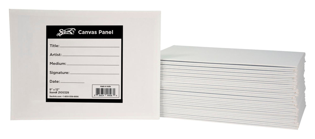 SAX CANVAS PANEL 9X12 IN WHITE PACK OF 36