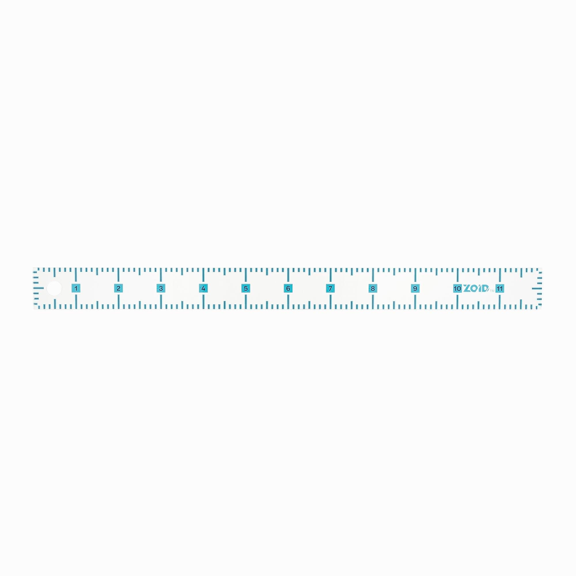 RULER ACRYLIC SEE-THROUGH ZOID  CLEAR 1X12 IN EACH