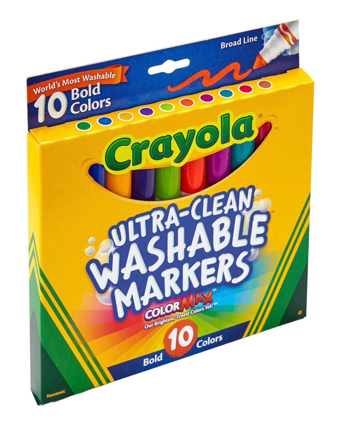 MARKERS ULTRA CLN WASH CRAYOLA BROAD LINE ASST BOLD SET OF 10