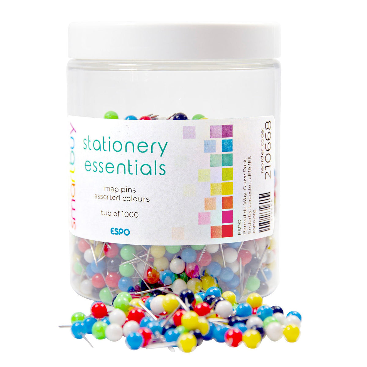Map Pin Asst.Colour 10Mm Box 1000