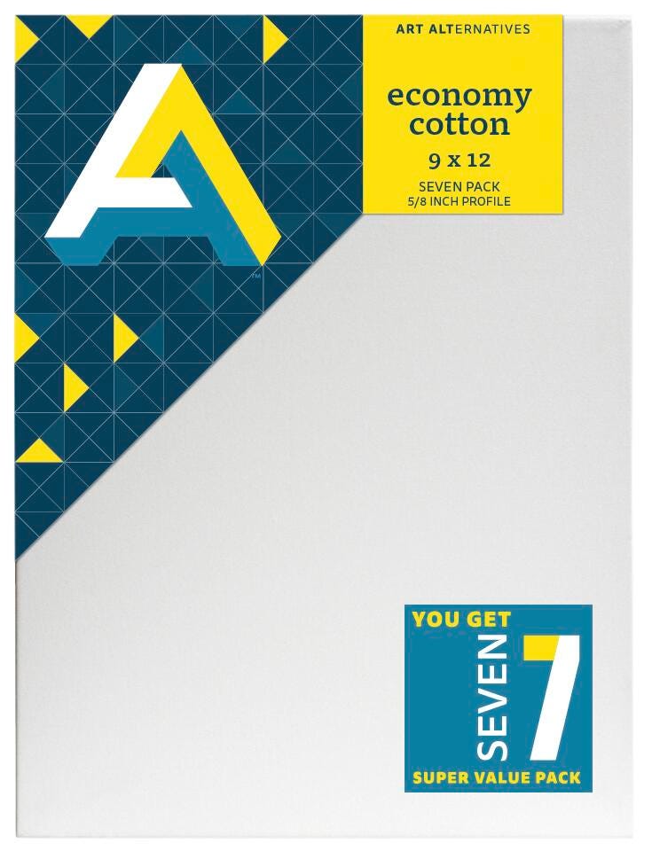CANVAS STRETCHED 9X12 VALUE PACK OF 7