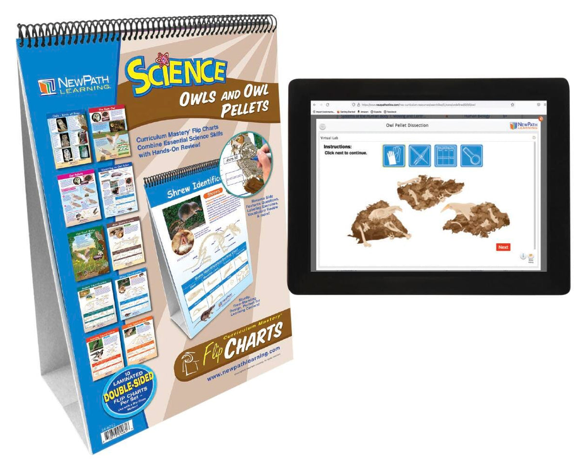 OWLS AND OWL PELLETS FLIP CHART WITH ONLINE MULTIMEDIA LAB