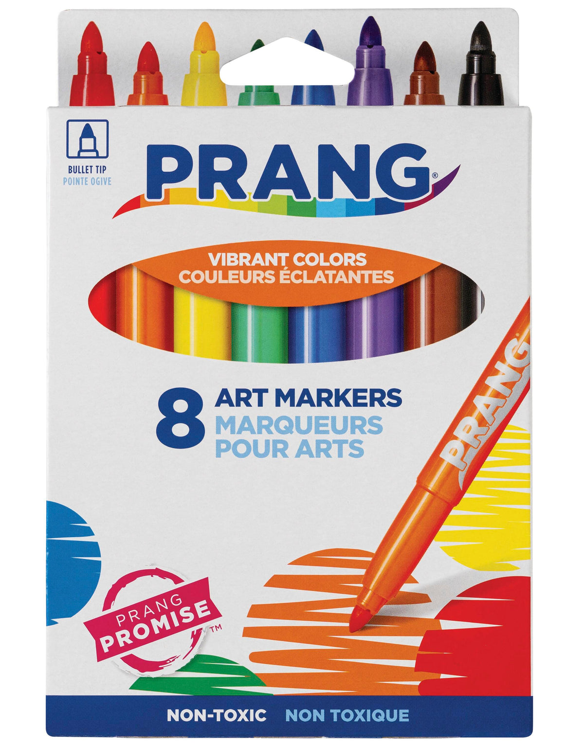 MARKERS ART PRANG BULLET TIP ASST COLORS SET OF 8
