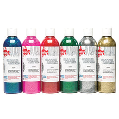 Glitter Paint 300Ml, Pk 6 Asst Cols