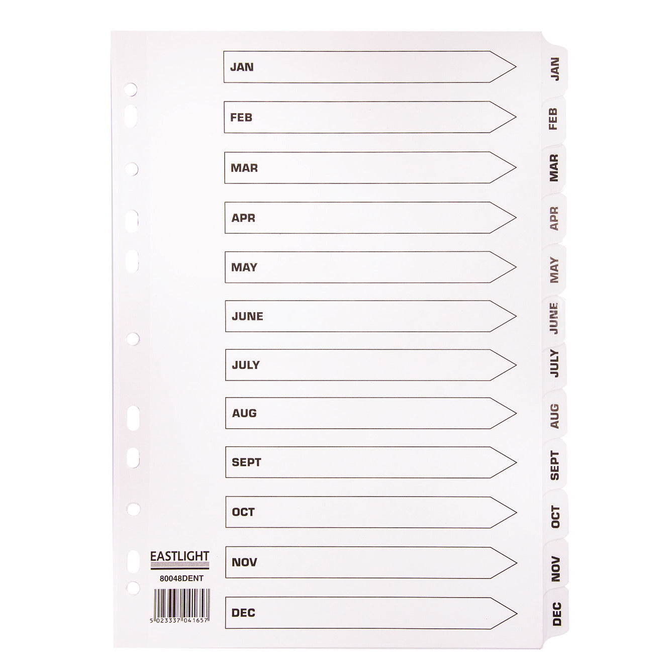 Divider Tabbed A4 Months Wht O/Box