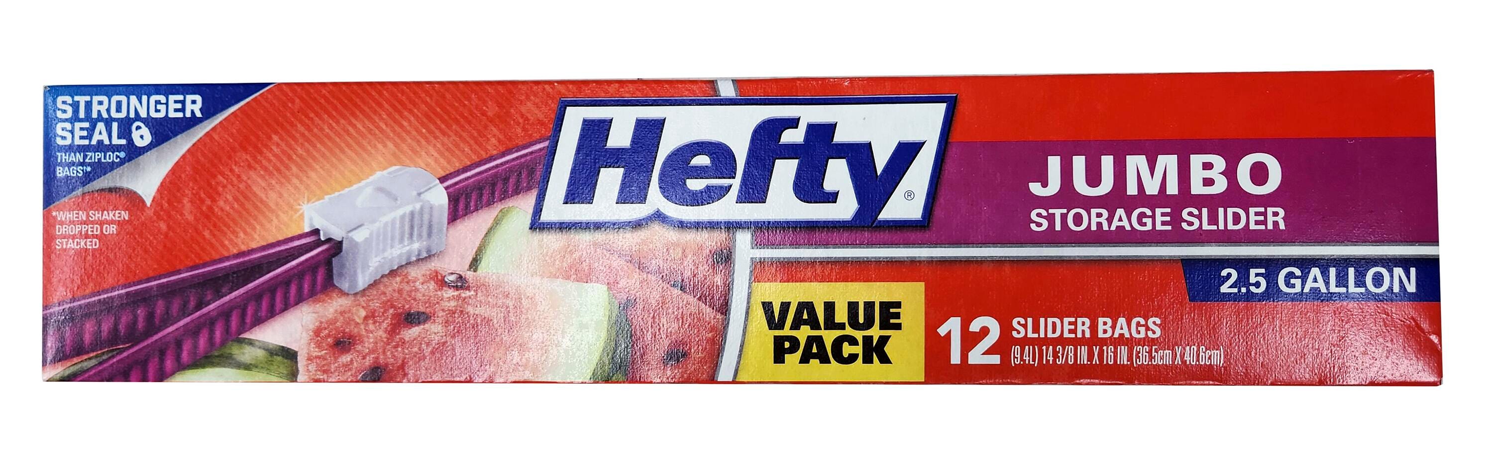 STORAGE BAG HEFTY - 2.5 GAL JUMBO - SEALABLE - BOX OF 12 - KIT COMPONENT