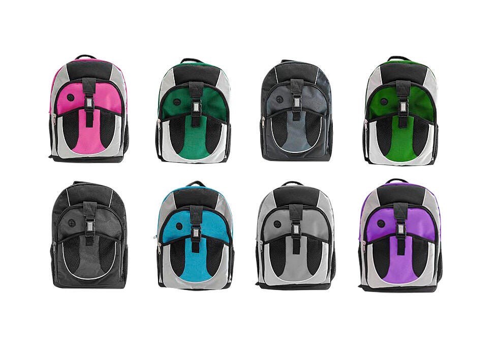 BACKPACK - JUNIOR HIGH - BLACK - MEDIUM GREEN - PURPLE - LIGHT GRAY - TEAL - BERRY