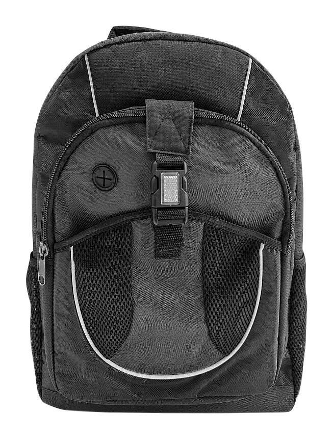 BACKPACK - JUNIOR HIGH STYLE - 18 X 13 X 6 INCHES - BLACK