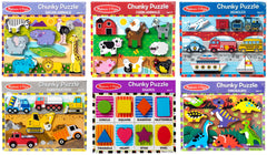 MELISSA AND DOUG COMPLETE CHUNKY PUZZLE SET OF 6