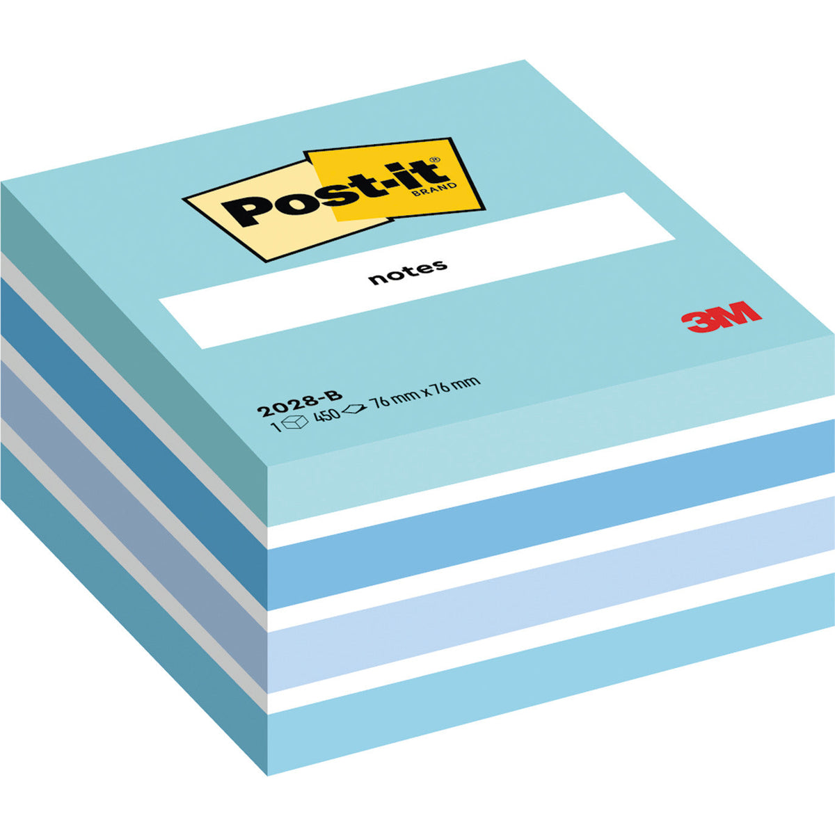 Post-It Cube 76X76Mm P/Blue 450Shts
