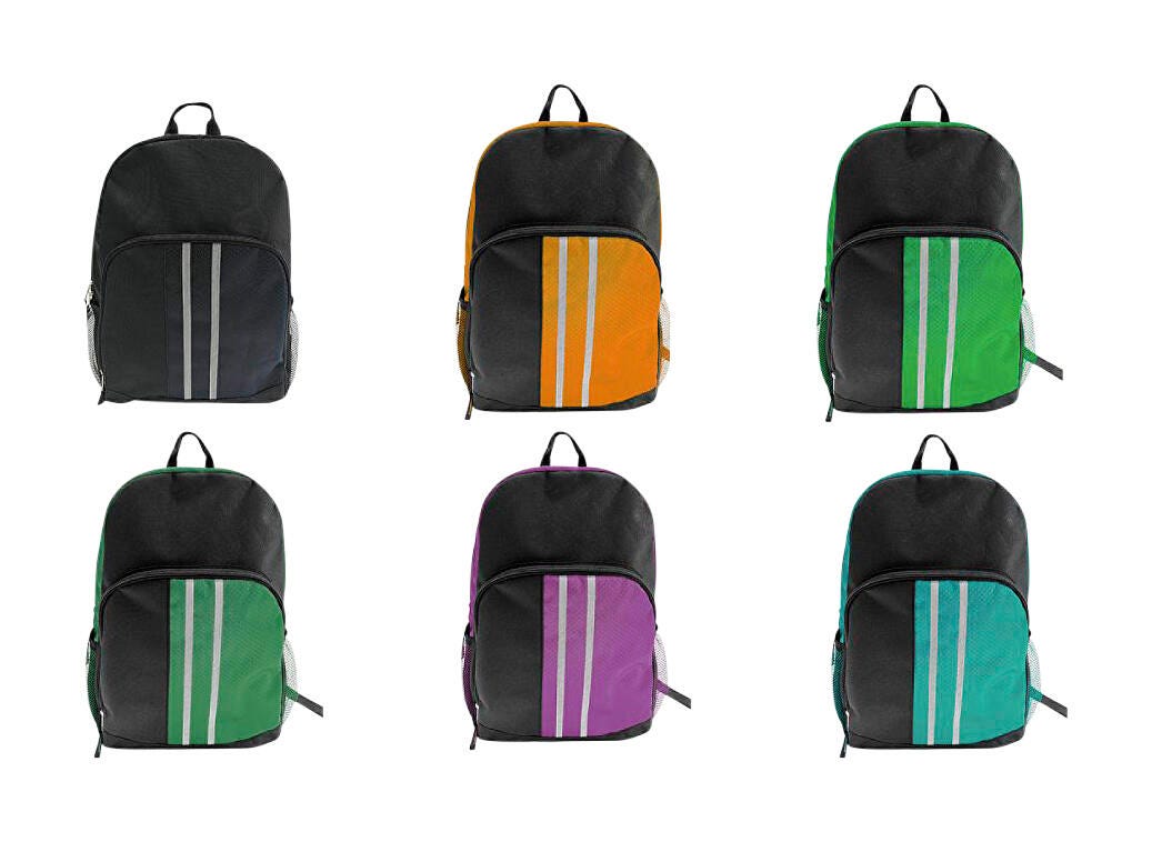 BACKPACK ELEMENTARY-FOREST GREEN-BLACK-ORANGE-LT GREEN-PURPLE-TEAL