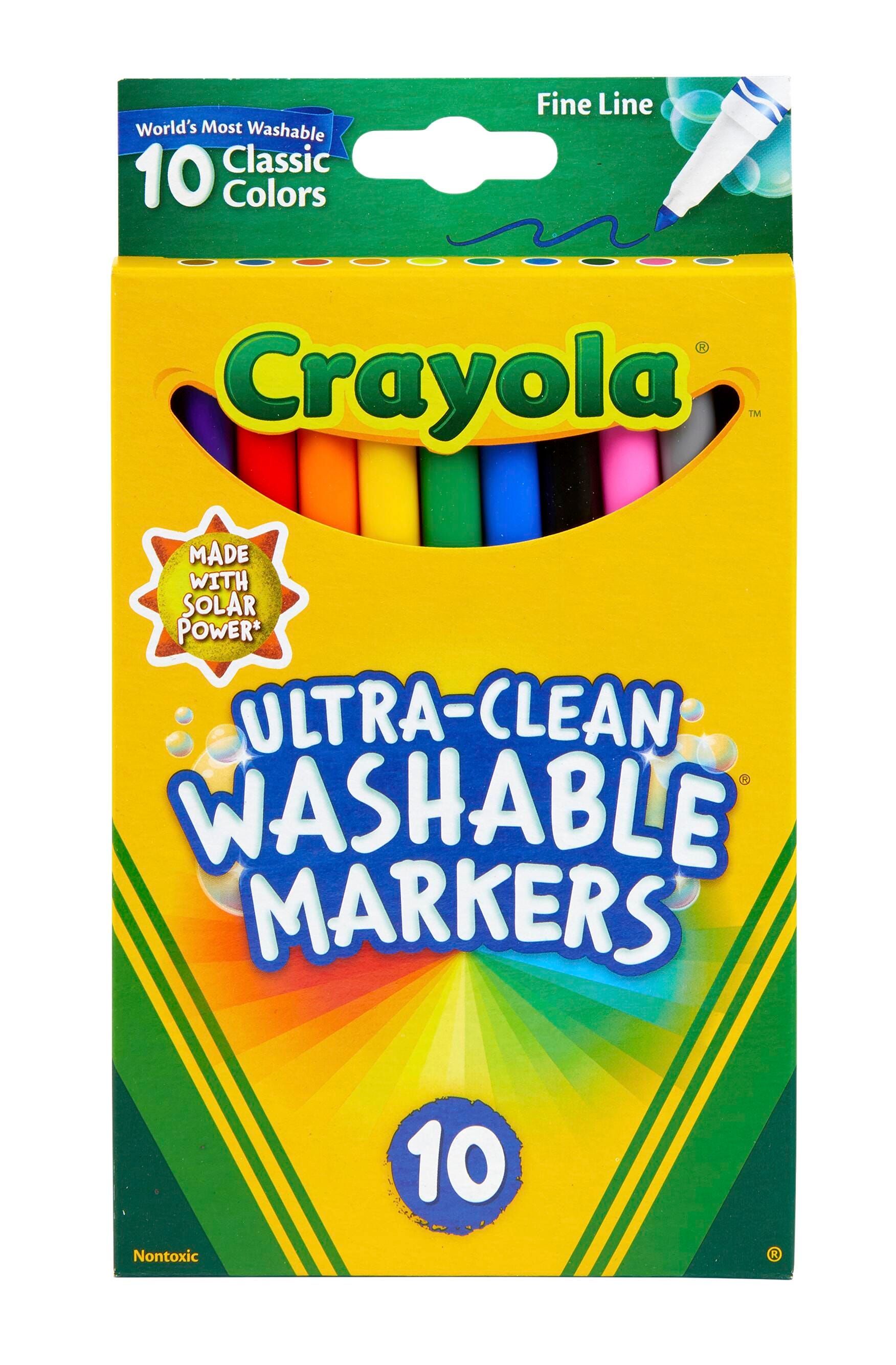 MARKERS ULTRA CLN WASH CRAYOLA FINELINE ASST CLASSIC SET OF 10