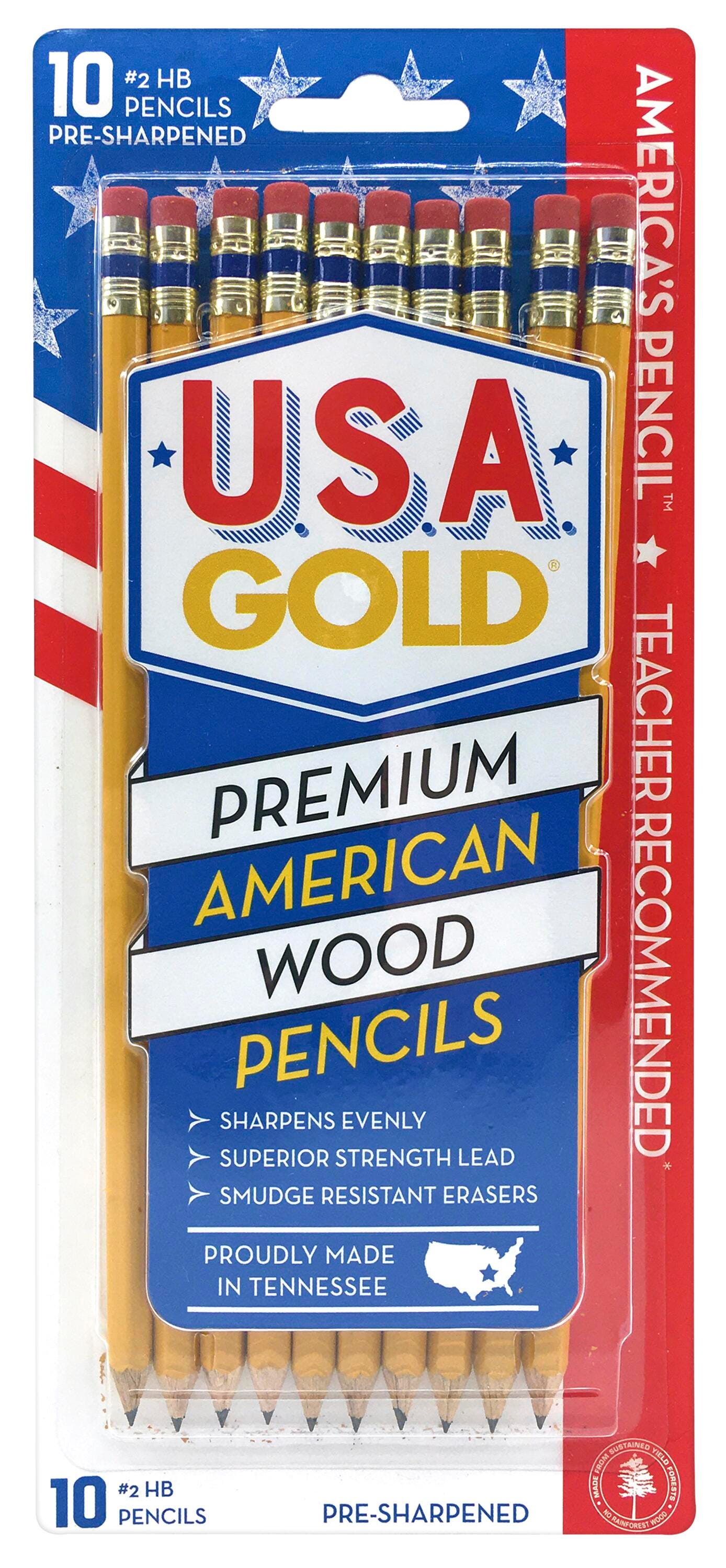 PENCIL USA GOLD NO 2 PRESHARPENED PACK OF 10