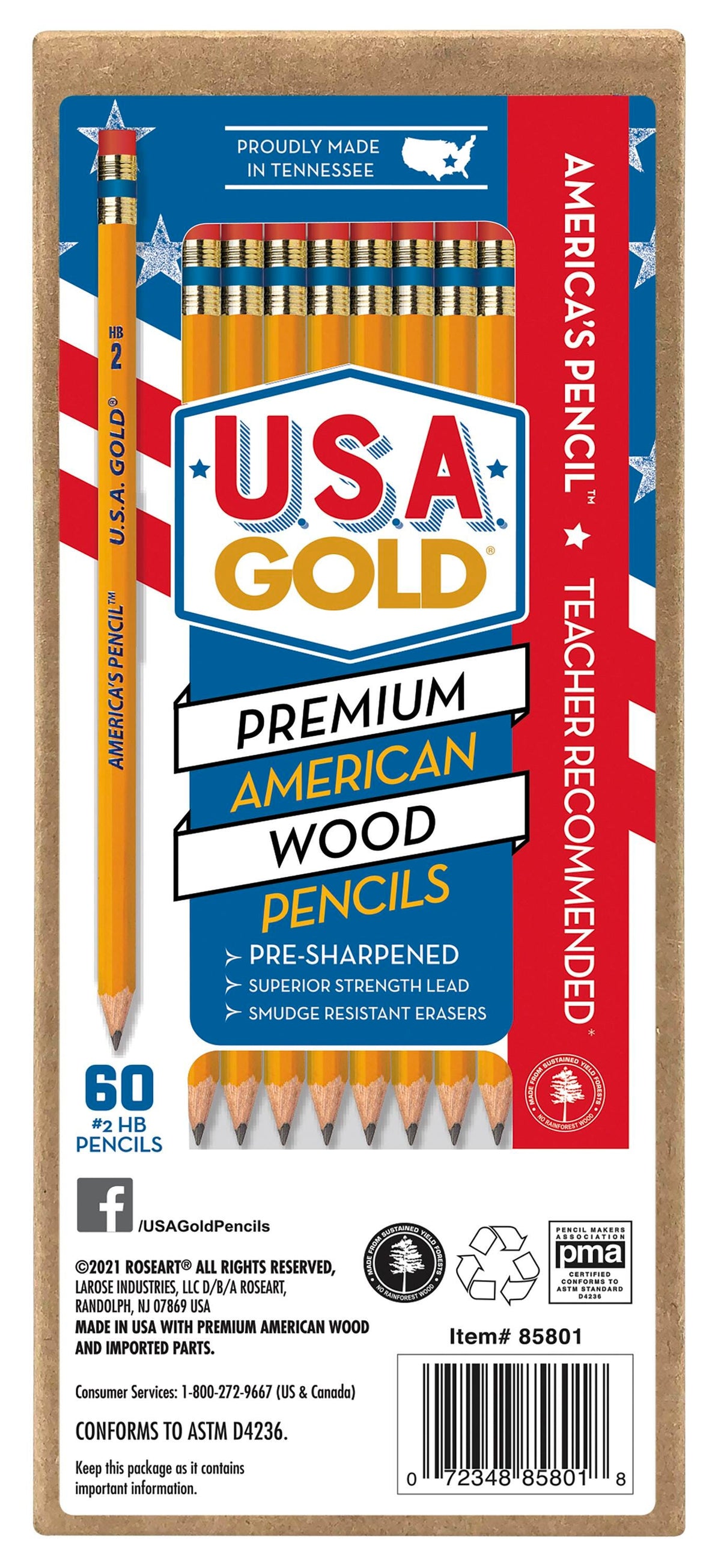 PENCIL USA GOLD NO 2 PRESHARPENED PACK OF 60