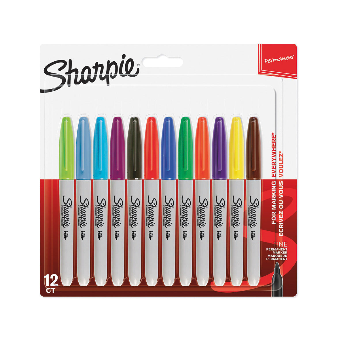 Sharpie Fine Perm Marker Asstpk12