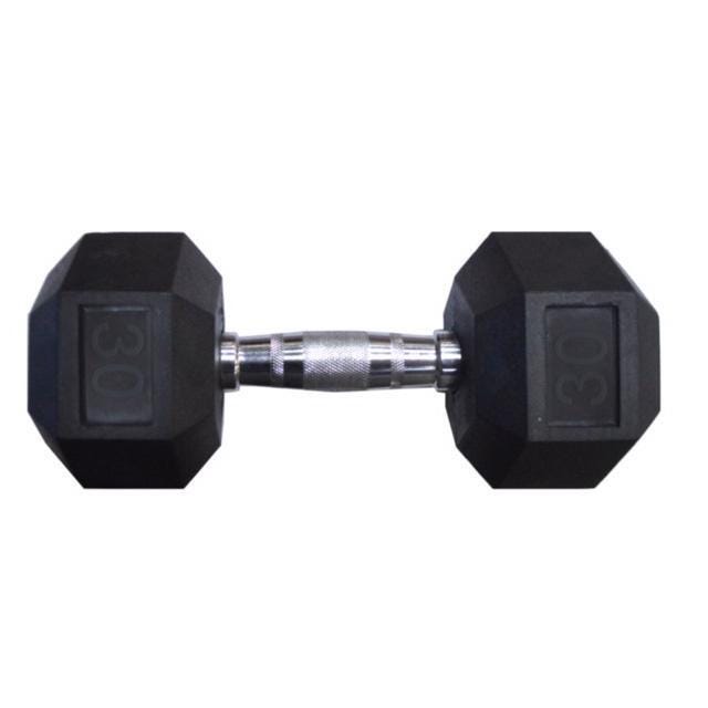 HEX RUBBER DUMBBELL - 30 LBS