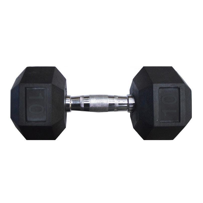HEX RUBBER DUMBBELL - 10 LBS