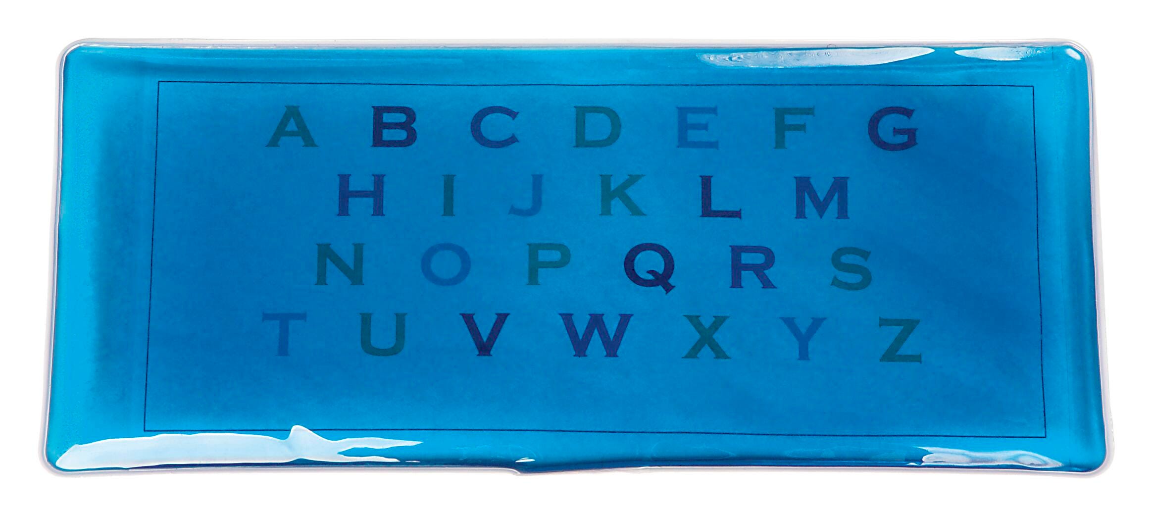ALPHABET GLITTER GEL LAP BLUE ALPHA/UPPER CASE IN ORDER