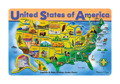 U.S.A. MAP WOODEN PUZZLE - 45 PIECES
