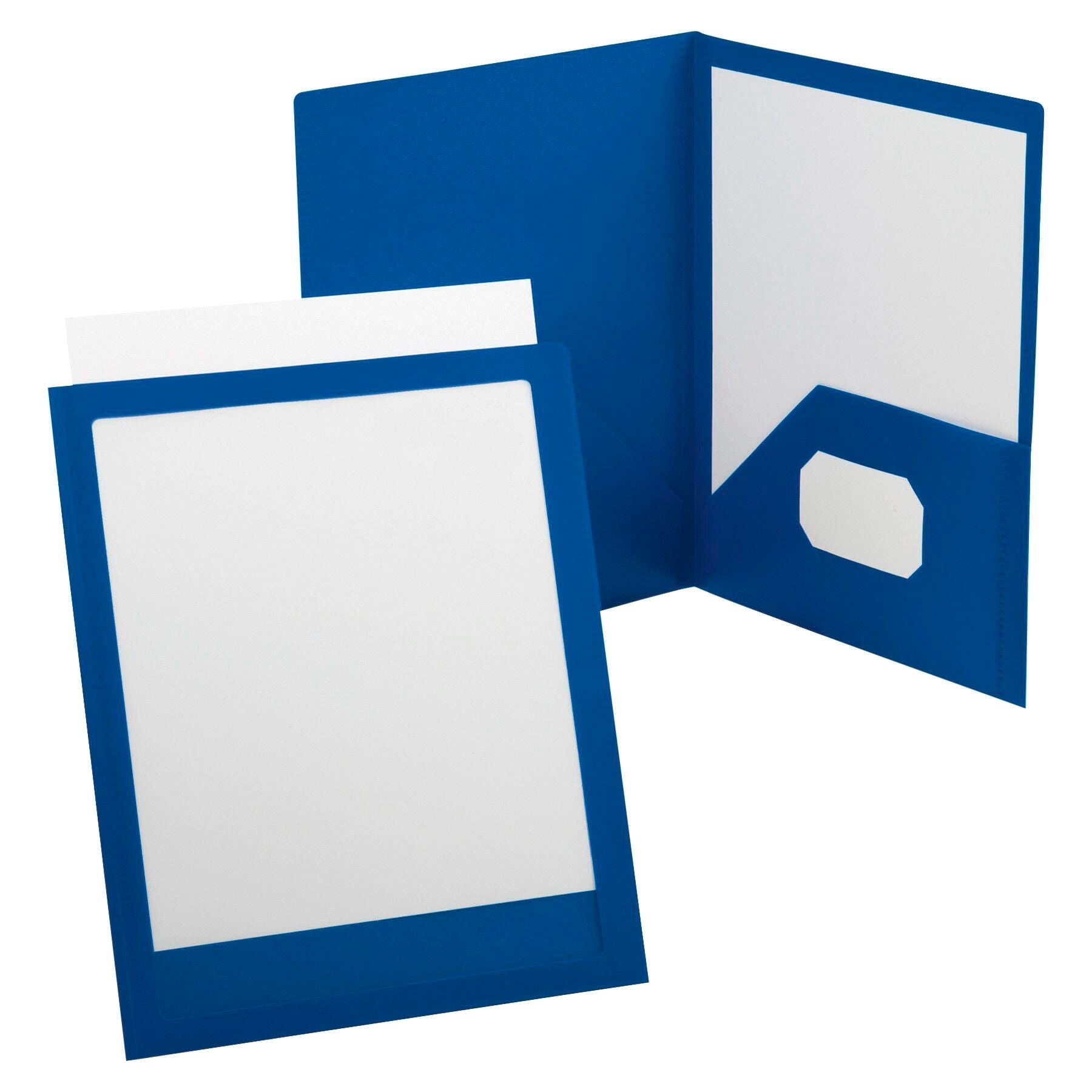 FOLDER 2-POCKET POLY VIEW BLUE PK OF 25 OXF57441