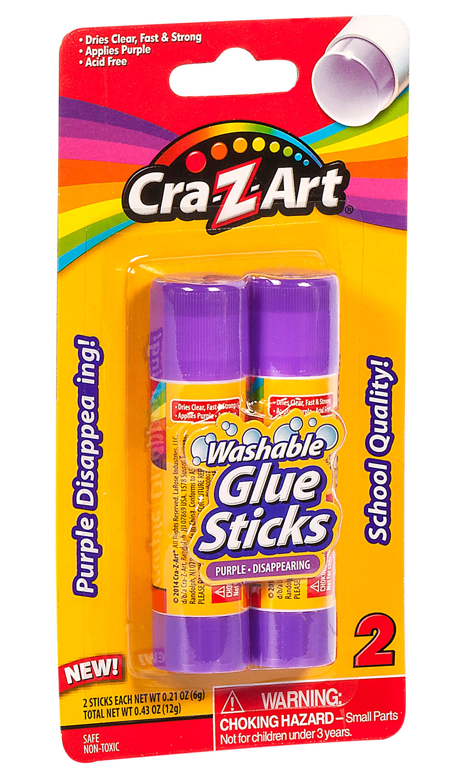 GLUE STICKS CRA Z ART WASHABLE .21 OZ PURPLE PK OF 2