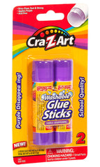 GLUE STICKS CRA Z ART WASHABLE .21 OZ PURPLE PK OF 2