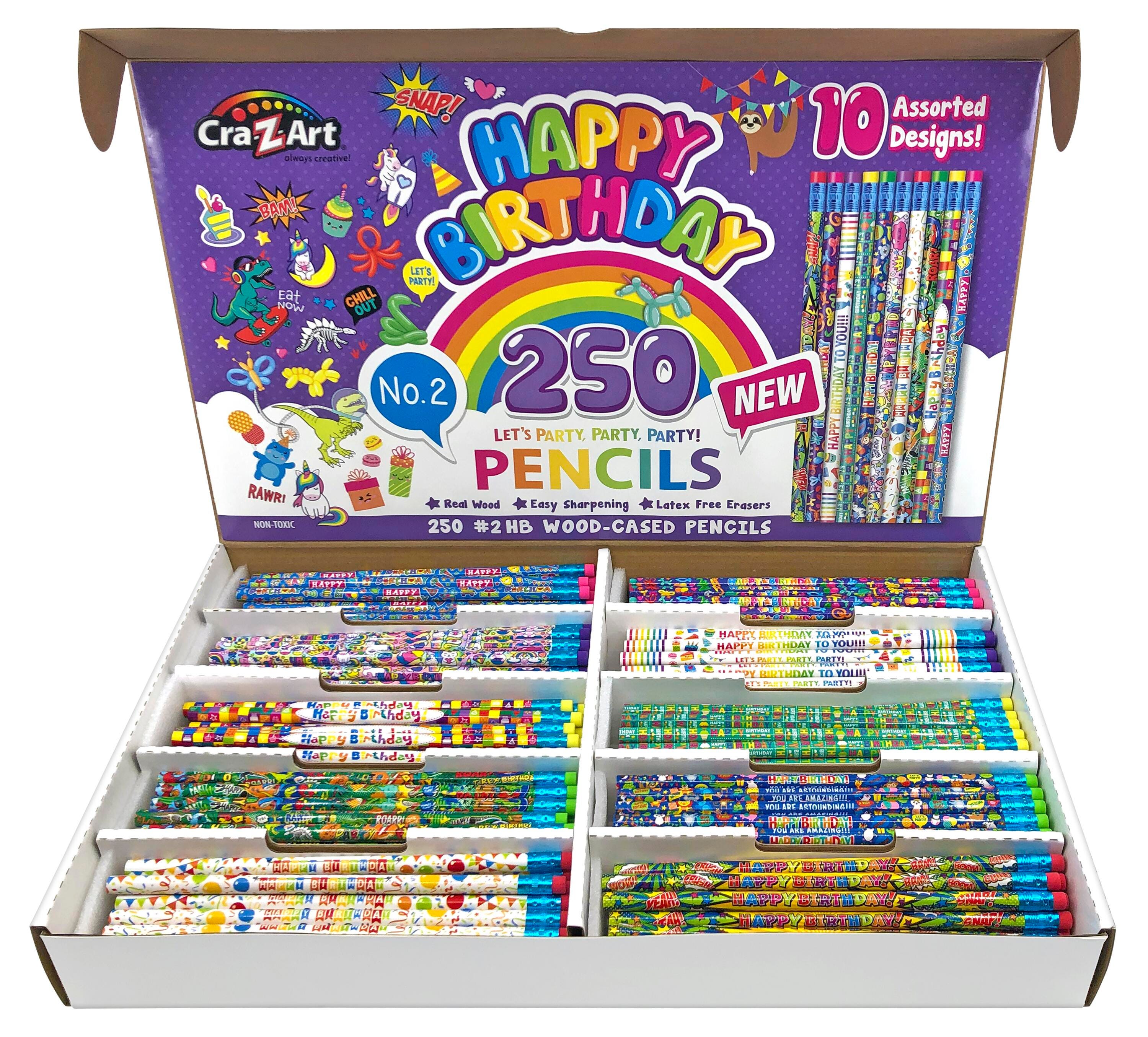 PENCIL HAPPY BIRTHDAY NO 2 PRESHARPENED SET OF 250