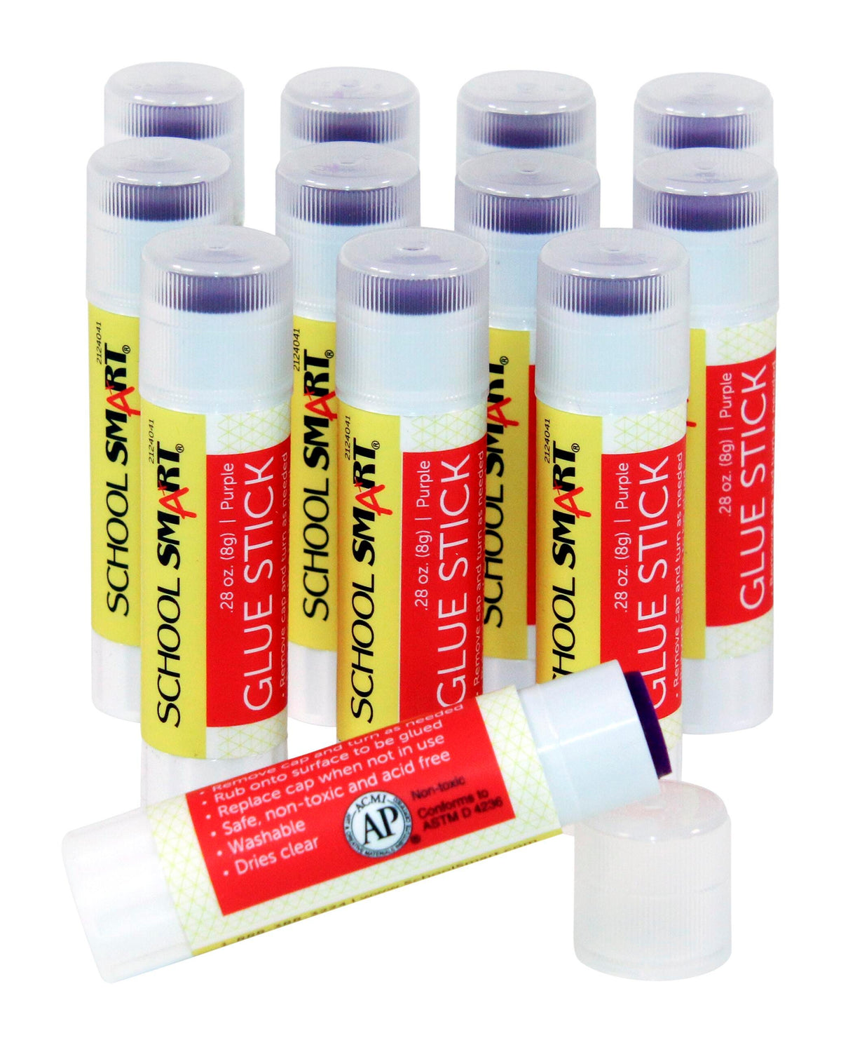 GLUE SCHOOL SMART STICK .28OZ PURPLE PACK OF 12