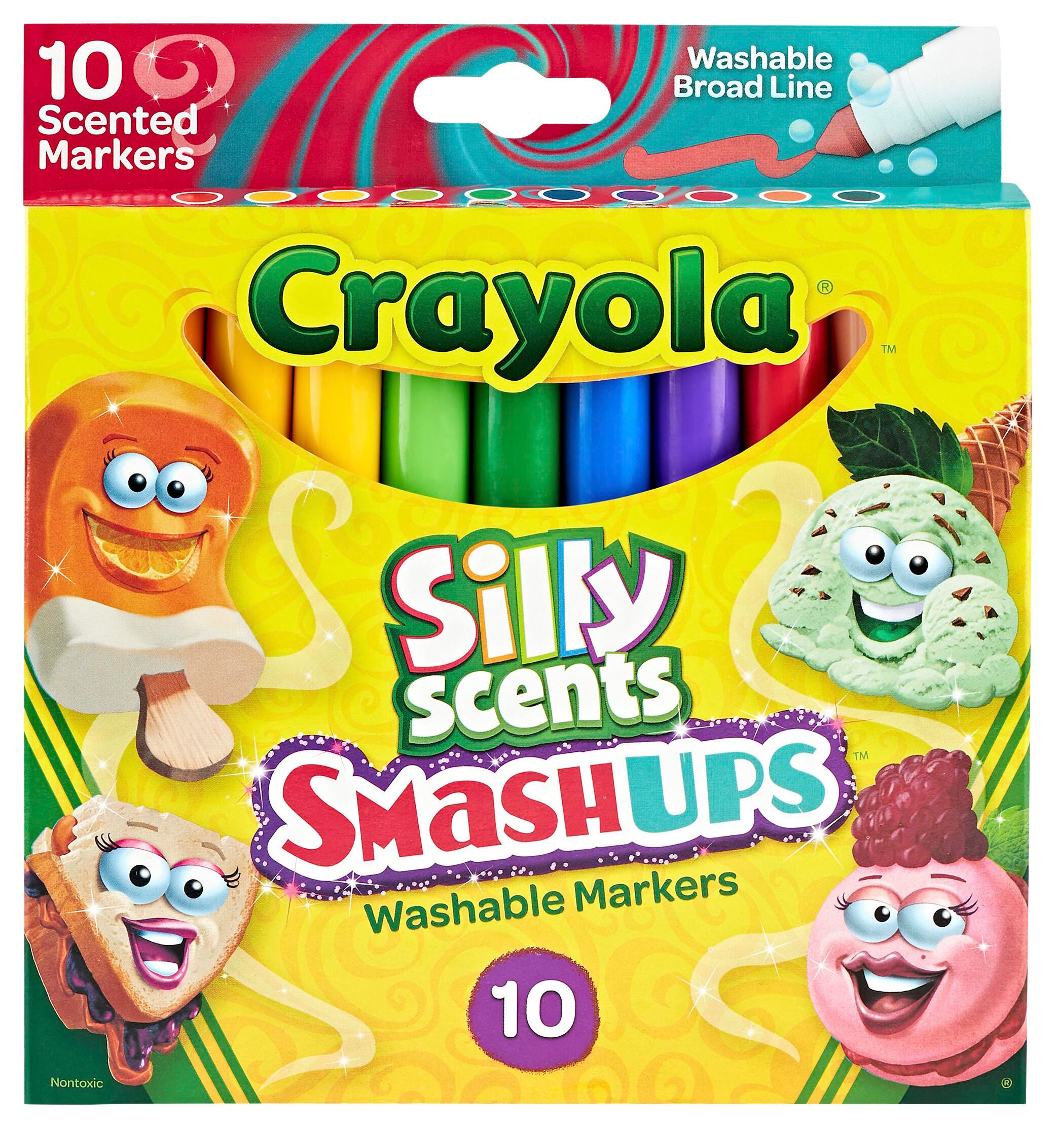 MARKERS WASH CRAYOLA SILLY SCENT BROAD ASST SMASHUP SET OF 10