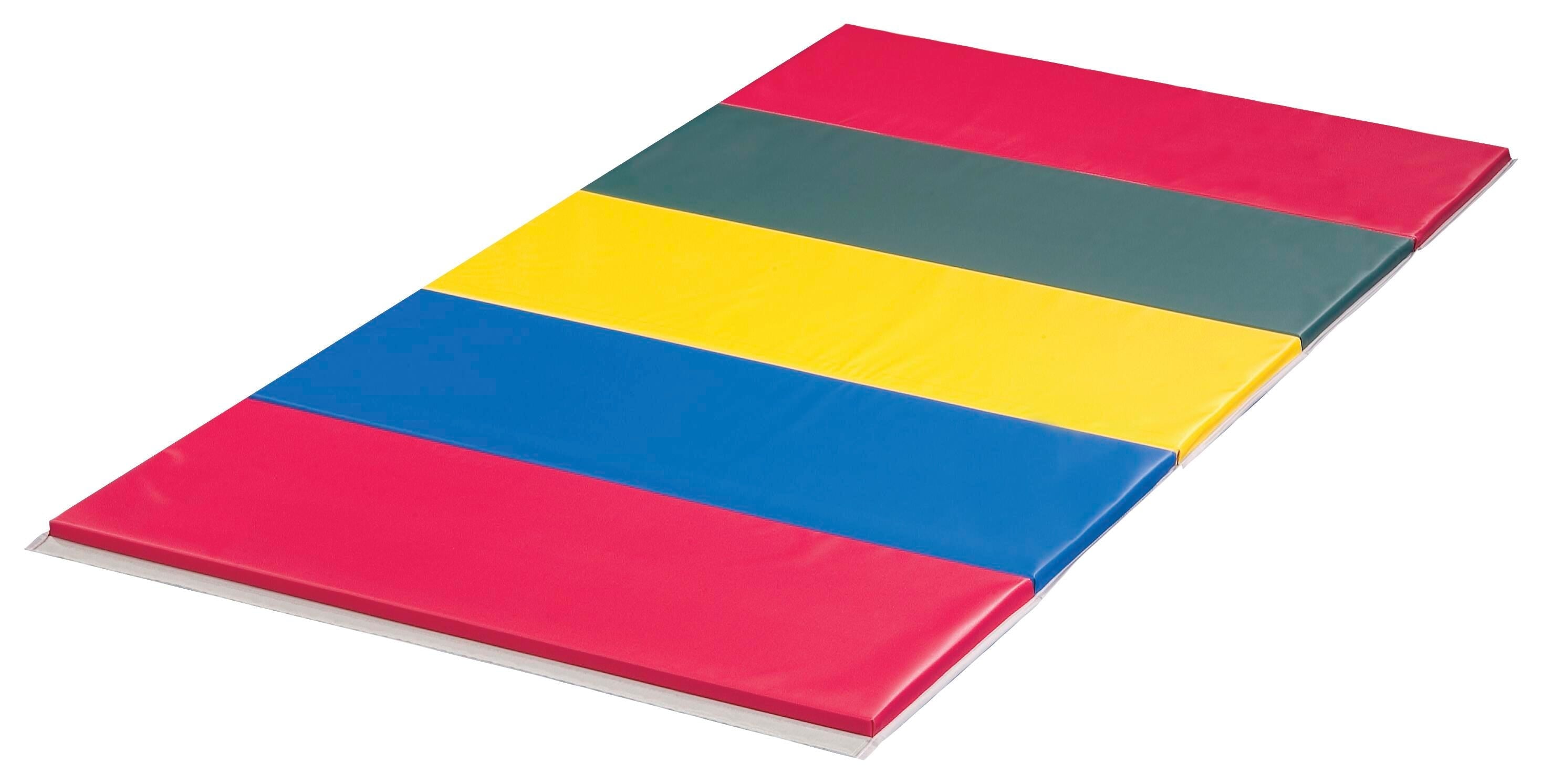 SPORTIME 2 PANEL 2-3/8 IN THICK COMBO FOAM RAINBOW INSTRUCTOR MAT 2 SIDE HOOK AND LOOP 4 FT X 6 FT X 2-3/8 IN