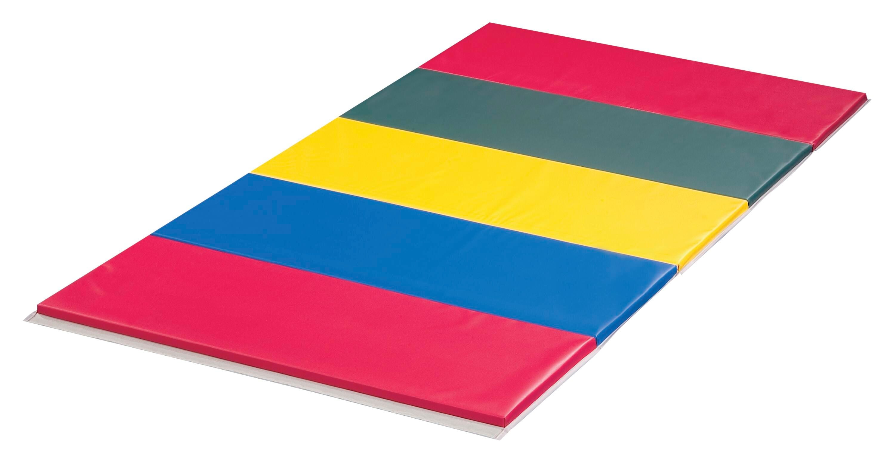 SPORTIME 2 PANEL 2-3/8 IN THICK COMBO FOAM RAINBOW INSTRUCTOR MAT 4 SIDE HOOK AND LOOP 5FT X 10FT X 2/38 IN