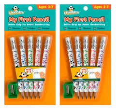 PENCIL CHANNIES MY FIRST 2B AGES 3-7 WHITE SET OF 10