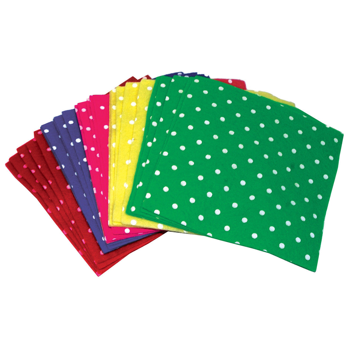 Polka Dot Felt 150 X 150Mm Pk 30