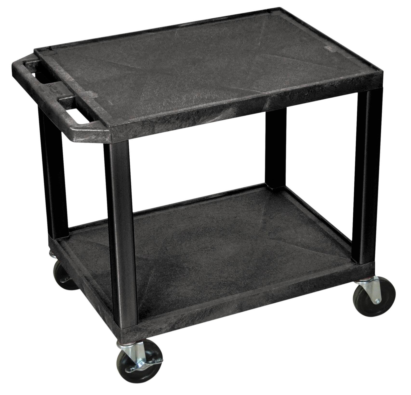 CART - LUXOR 2 SHELF 24X18X24-1/2 TUFFY CART WITHOUT POWER - BLACK SHELVES - BLACK LEGS