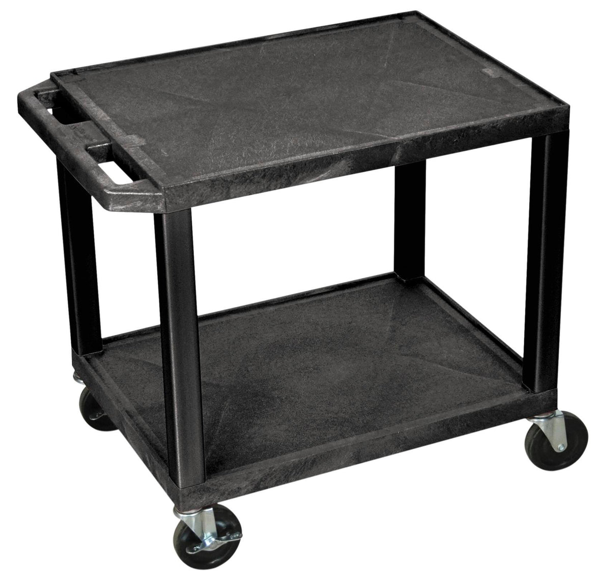 CART - LUXOR 2 SHELF 24X18X24-1/2 TUFFY CART WITHOUT POWER - BLACK SHELVES - BLACK LEGS