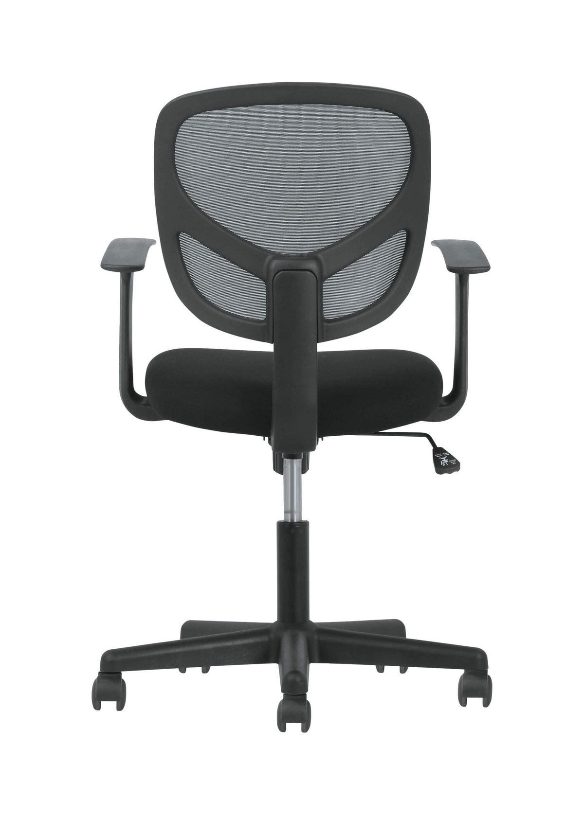 HON - SADIE MID-BACK TASK CHAIR - FIXED ARMS - BLACK MESH AND FABRIC - NYLON BASE