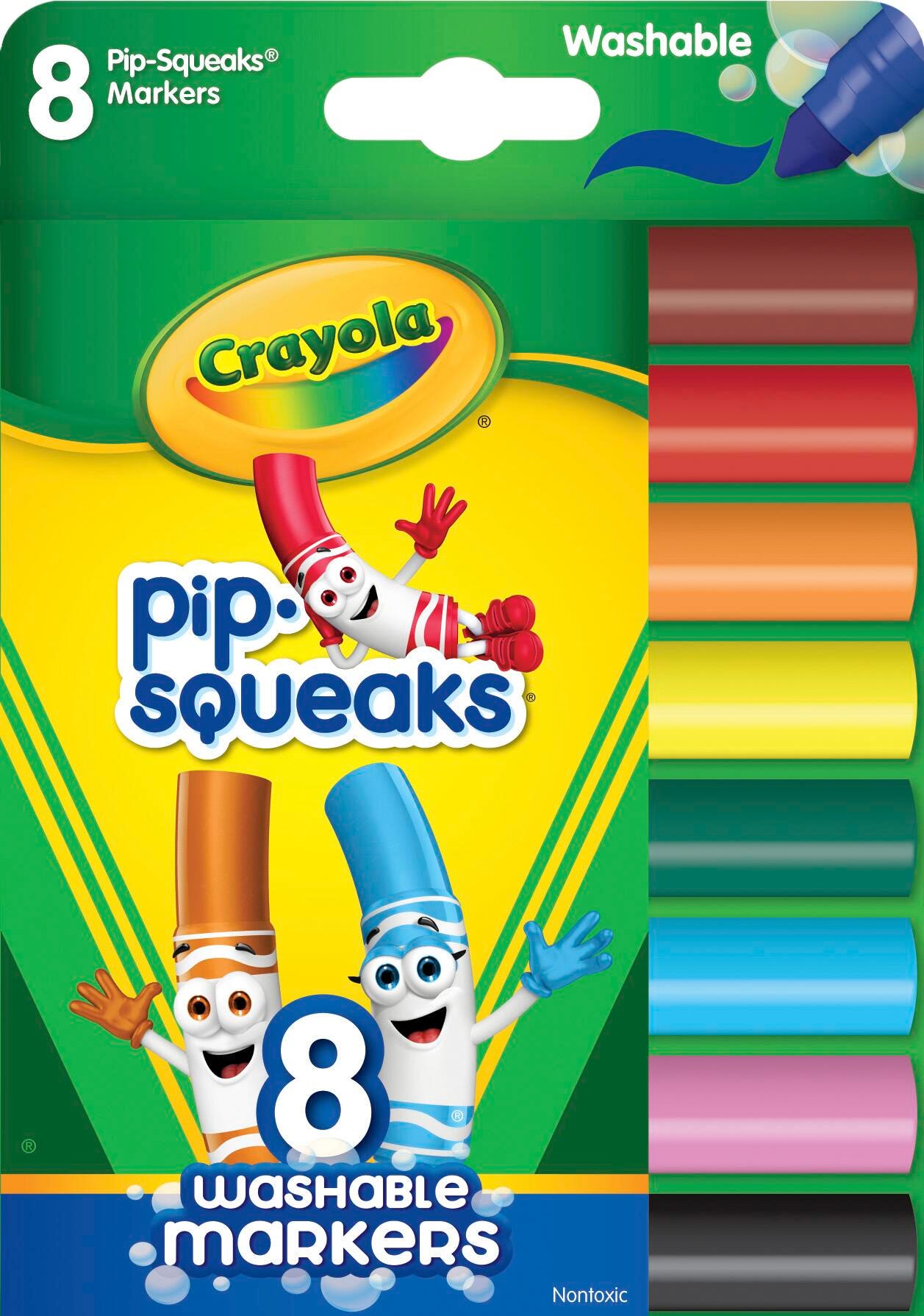 MARKERS WASH CRAYOLA PIP-SQUEAKS BROAD LINE ASST COLORS SET OF 8