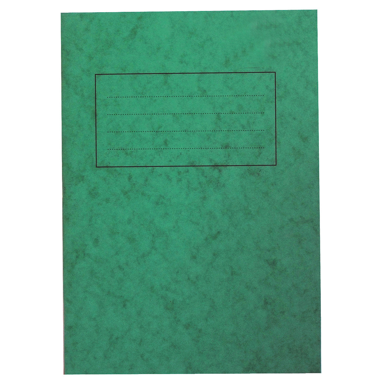 A4 Exercise Book - Premium 80 Page Pack of 50 Plain/Half 15mm Ruled Green Cover