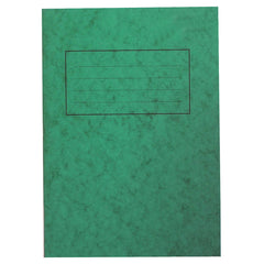 A4 Exercise Book - Premium 80 Page Pack of 50 Plain/Half 15mm Ruled Green Cover