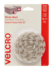 VELCRO STICKY BACK CIRCLES WHITE 5/8 IN PACK OF 75