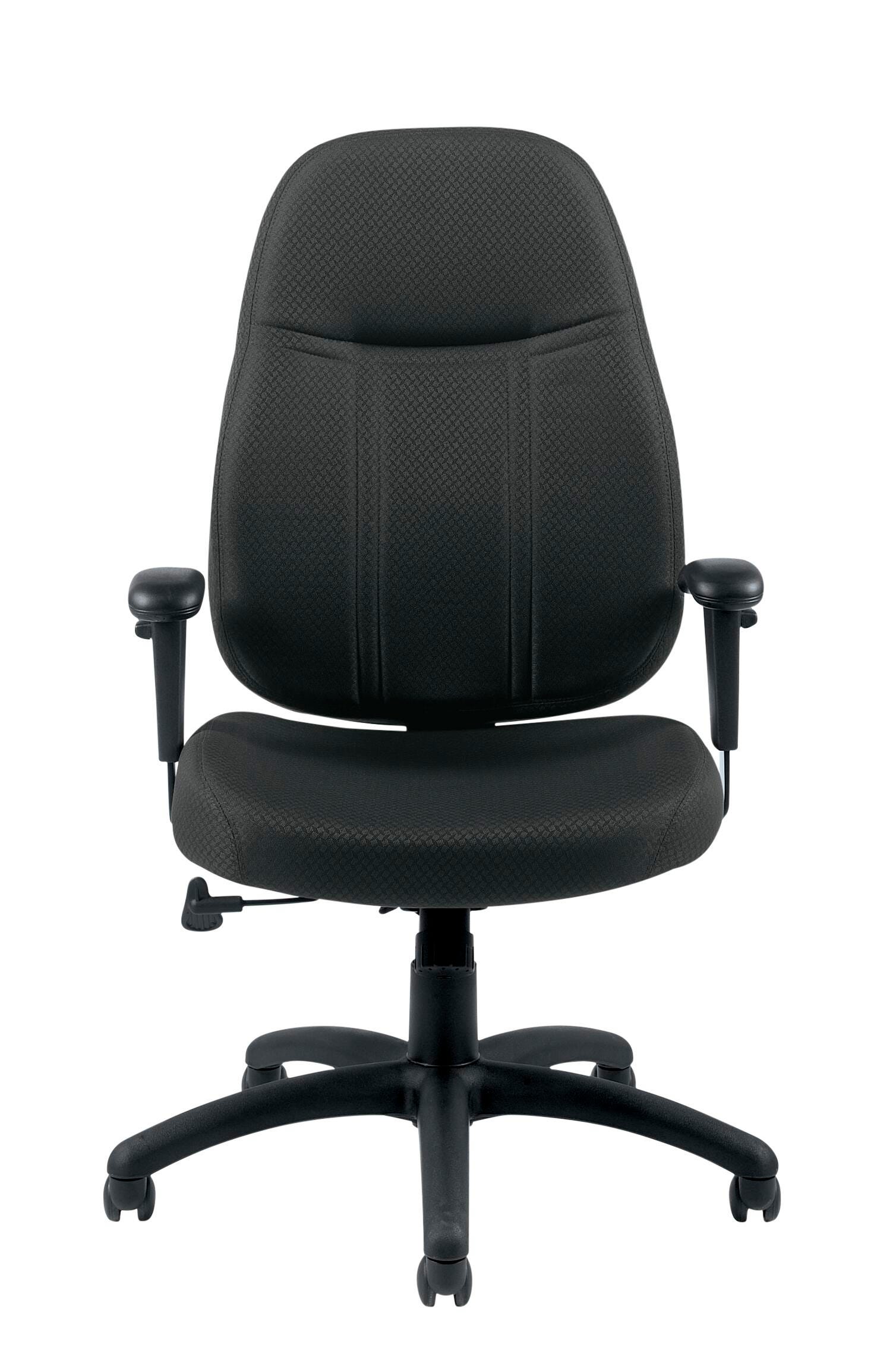 GLOBAL HIGH-BACK TILTER CHAIR - PNEUMATIC SEAT - HEIGHT ADJUSTMENT - HEIGHT ADJUSTABLE ARMRESTS - SINGLE POSITION TILT LOCK WITH TILT TENSION - 26-1/2 W X 25-1/2 D X 42-1/2 H IN - BLACK