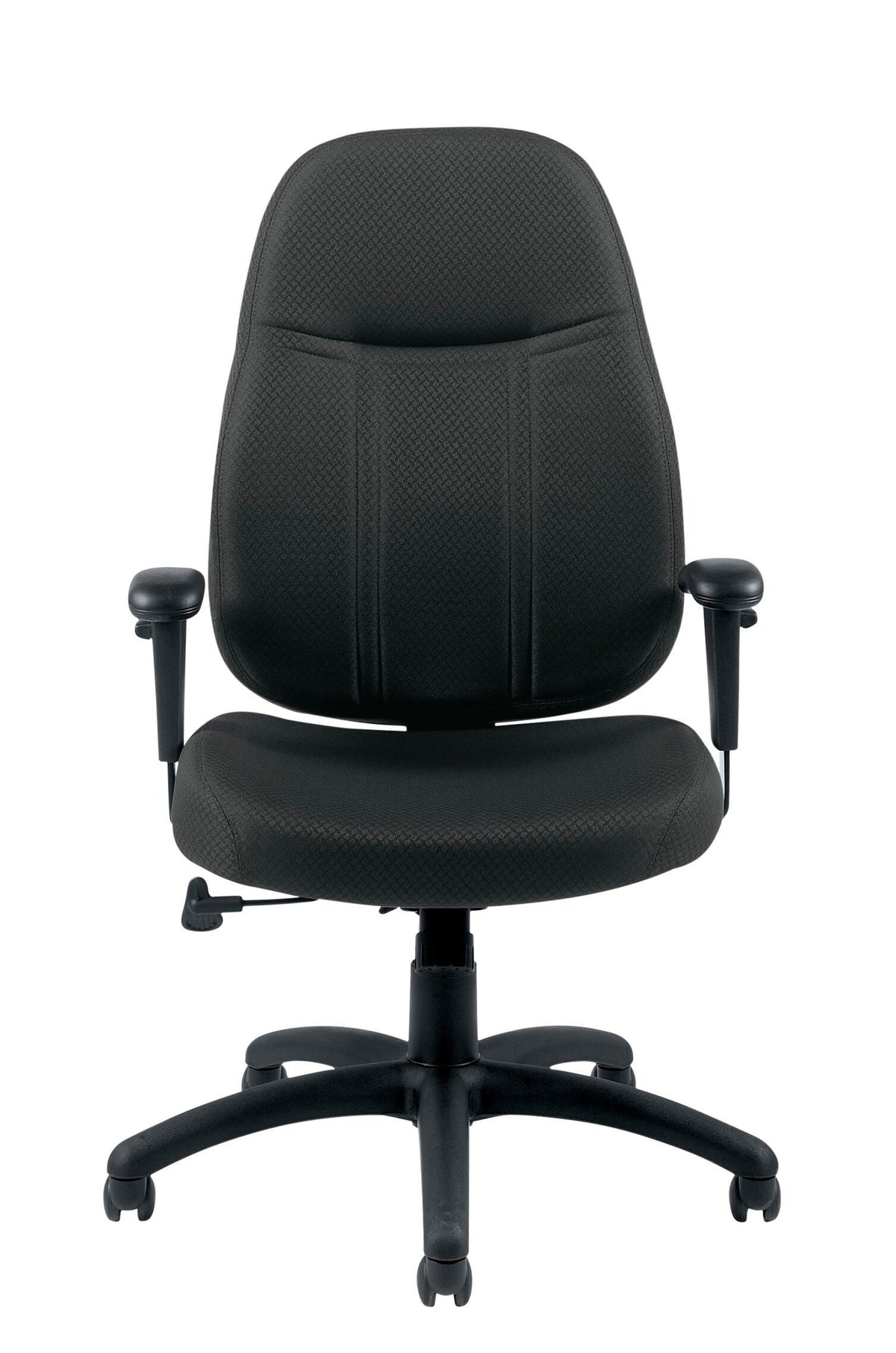 GLOBAL HIGH-BACK TILTER CHAIR - PNEUMATIC SEAT - HEIGHT ADJUSTMENT - HEIGHT ADJUSTABLE ARMRESTS - SINGLE POSITION TILT LOCK WITH TILT TENSION - 26-1/2 W X 25-1/2 D X 42-1/2 H IN - BLACK